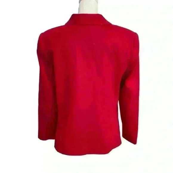 Vintage Sag Harbor 100% Wool Blazer Size 8P Red Career Interview Classic Work - Picture 2 of 10